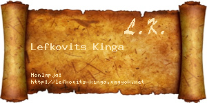 Lefkovits Kinga névjegykártya